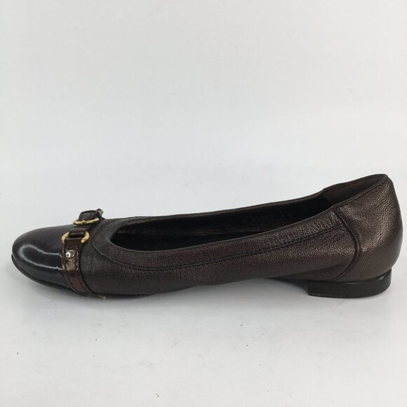 AGL Brown Cap Toe Leather Flats 558034 Size 37.5 - Picture 11 of 11